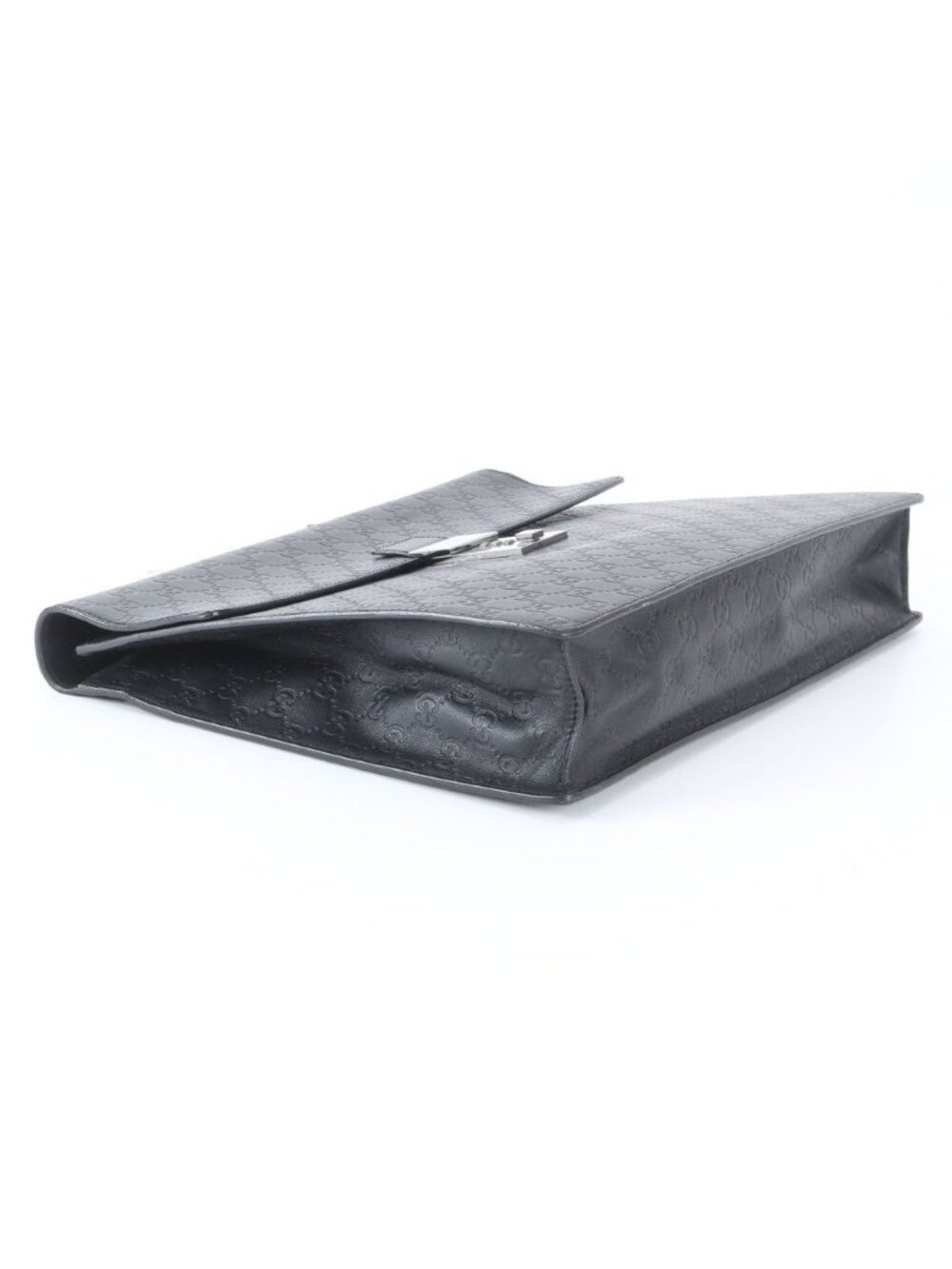★SOLD★ Gucci Guccissima Leather Business Document Briefcase Tote Black - Picture 5 of 9